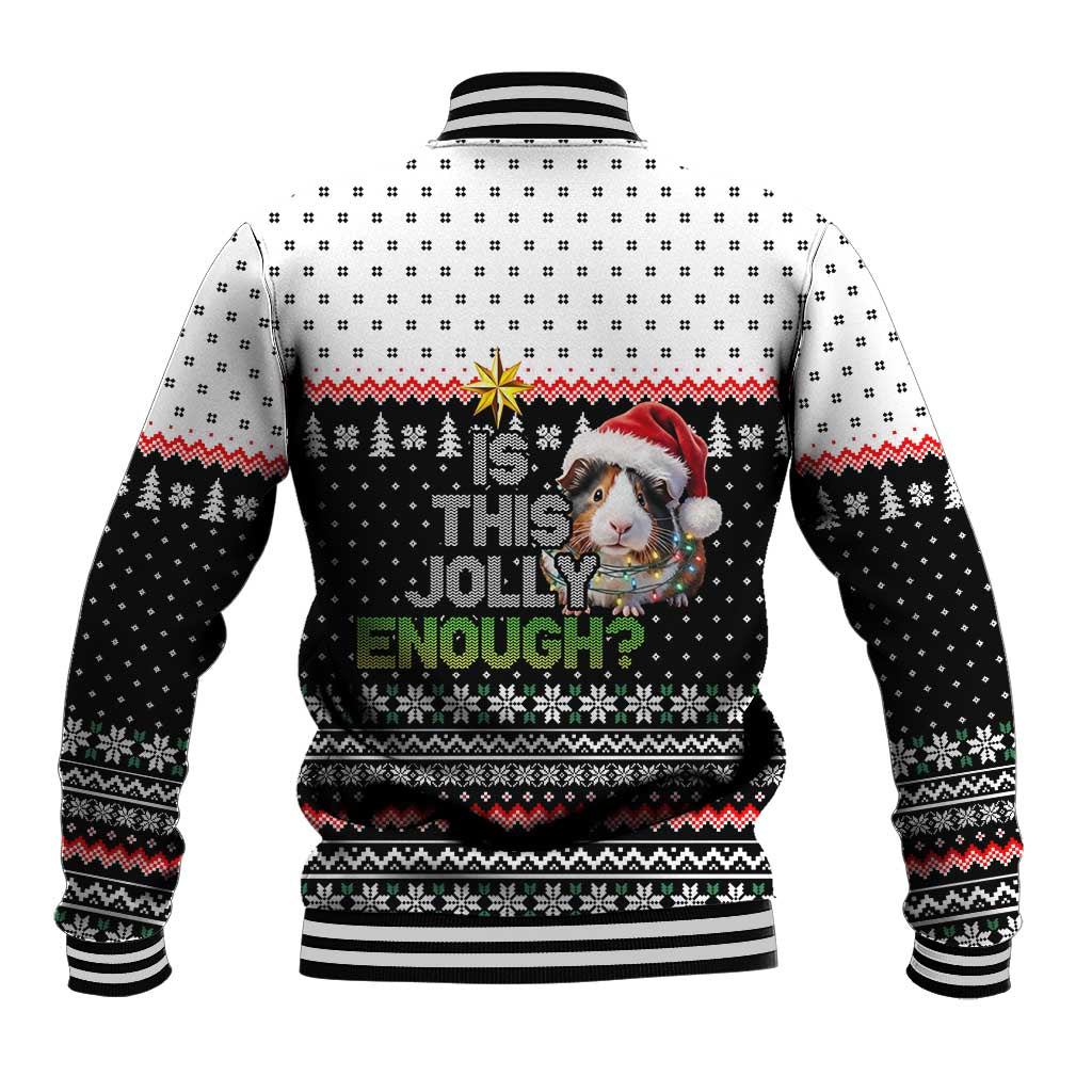 Christmas Is It Jolly Enough Guinea Pig Baseball Jacket Xmas Holiday Patterns - Wonder Print Shop