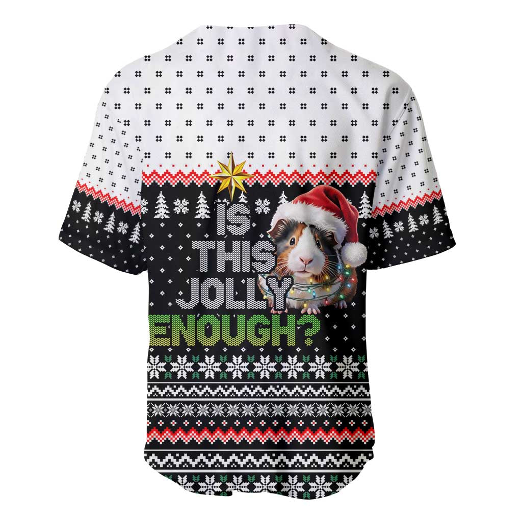 Christmas Is It Jolly Enough Guinea Pig Baseball Jersey Xmas Holiday Patterns - Wonder Print Shop