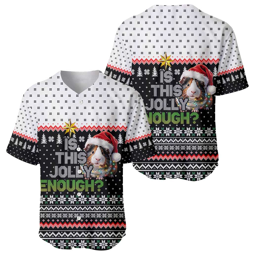 Christmas Is It Jolly Enough Guinea Pig Baseball Jersey Xmas Holiday Patterns - Wonder Print Shop