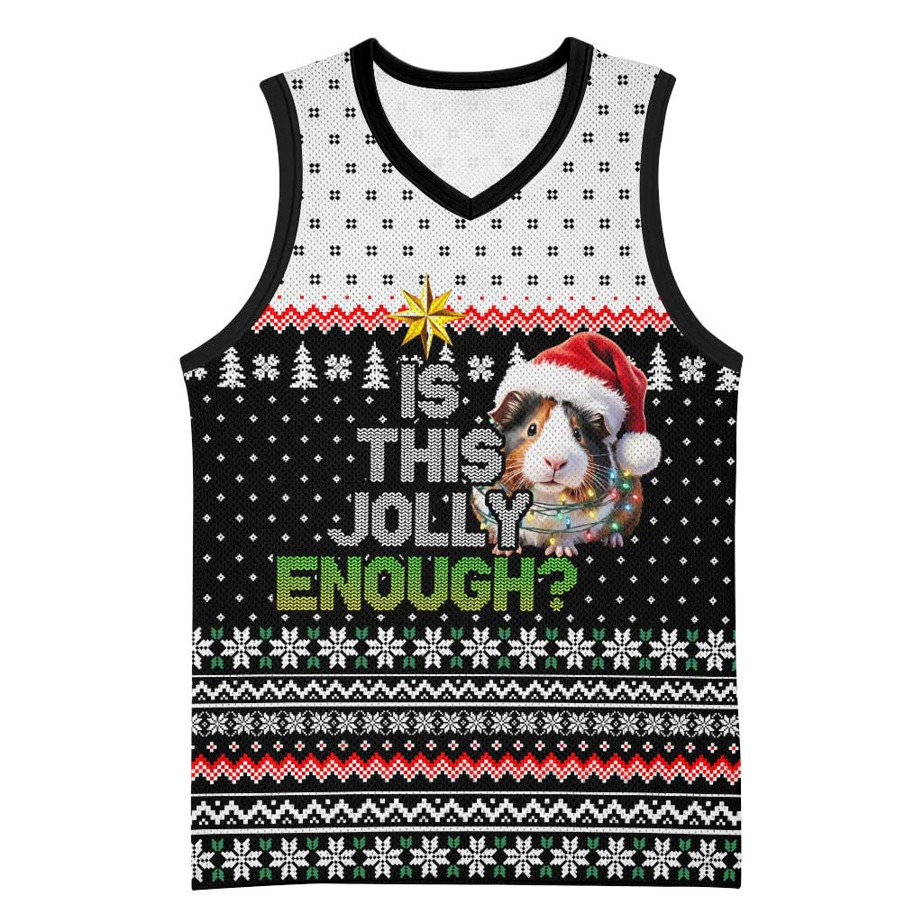 Christmas Is It Jolly Enough Guinea Pig Basketball Jersey Xmas Holiday Patterns - Wonder Print Shop