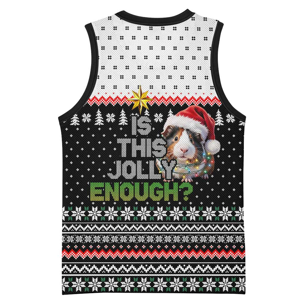 Christmas Is It Jolly Enough Guinea Pig Basketball Jersey Xmas Holiday Patterns - Wonder Print Shop
