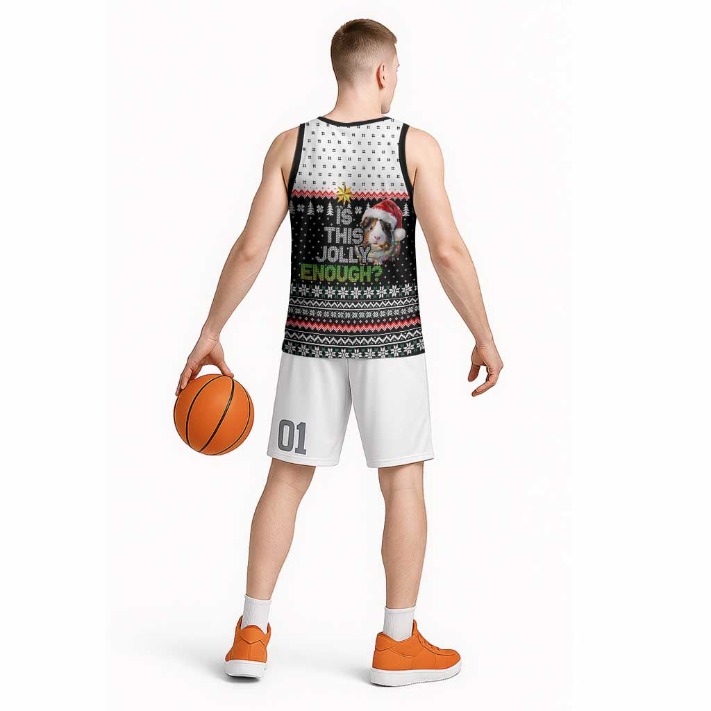 Christmas Is It Jolly Enough Guinea Pig Basketball Jersey Xmas Holiday Patterns - Wonder Print Shop
