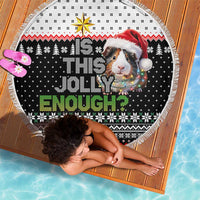 Christmas Is It Jolly Enough Guinea Pig Beach Blanket Xmas Holiday Patterns - Wonder Print Shop