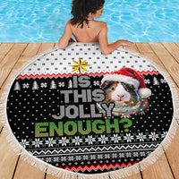 Christmas Is It Jolly Enough Guinea Pig Beach Blanket Xmas Holiday Patterns - Wonder Print Shop