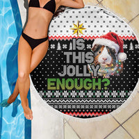 Christmas Is It Jolly Enough Guinea Pig Beach Blanket Xmas Holiday Patterns - Wonder Print Shop
