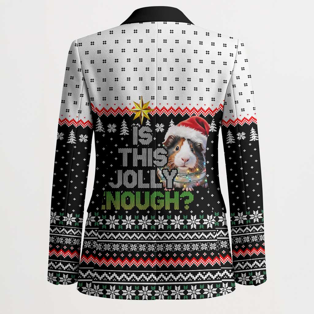 Christmas Is It Jolly Enough Guinea Pig Blazer Xmas Holiday Patterns - Wonder Print Shop