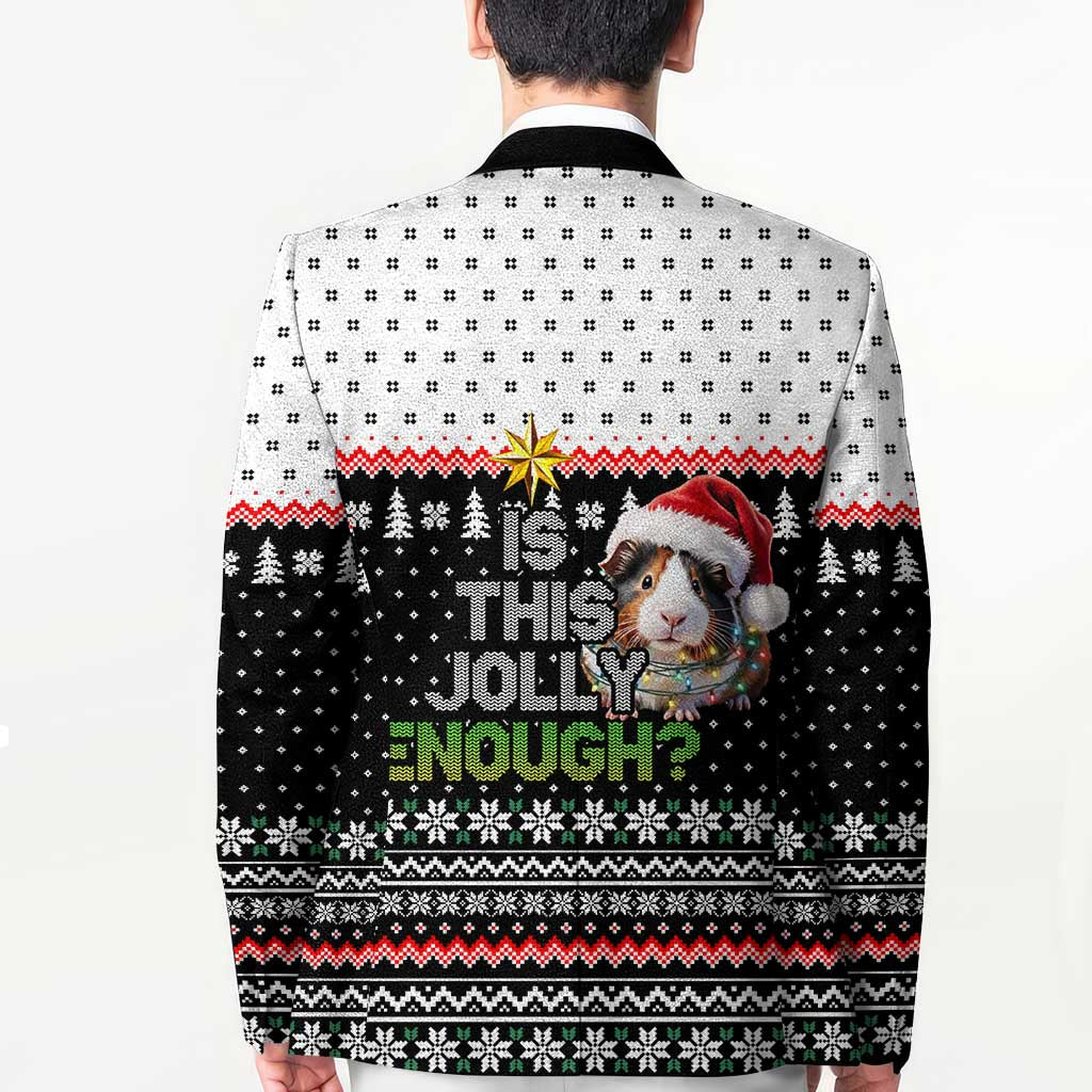 Christmas Is It Jolly Enough Guinea Pig Blazer Xmas Holiday Patterns - Wonder Print Shop