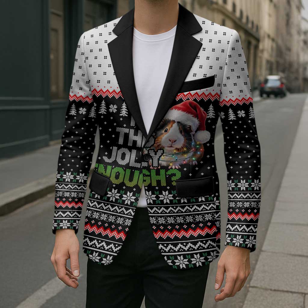 Christmas Is It Jolly Enough Guinea Pig Blazer Xmas Holiday Patterns - Wonder Print Shop