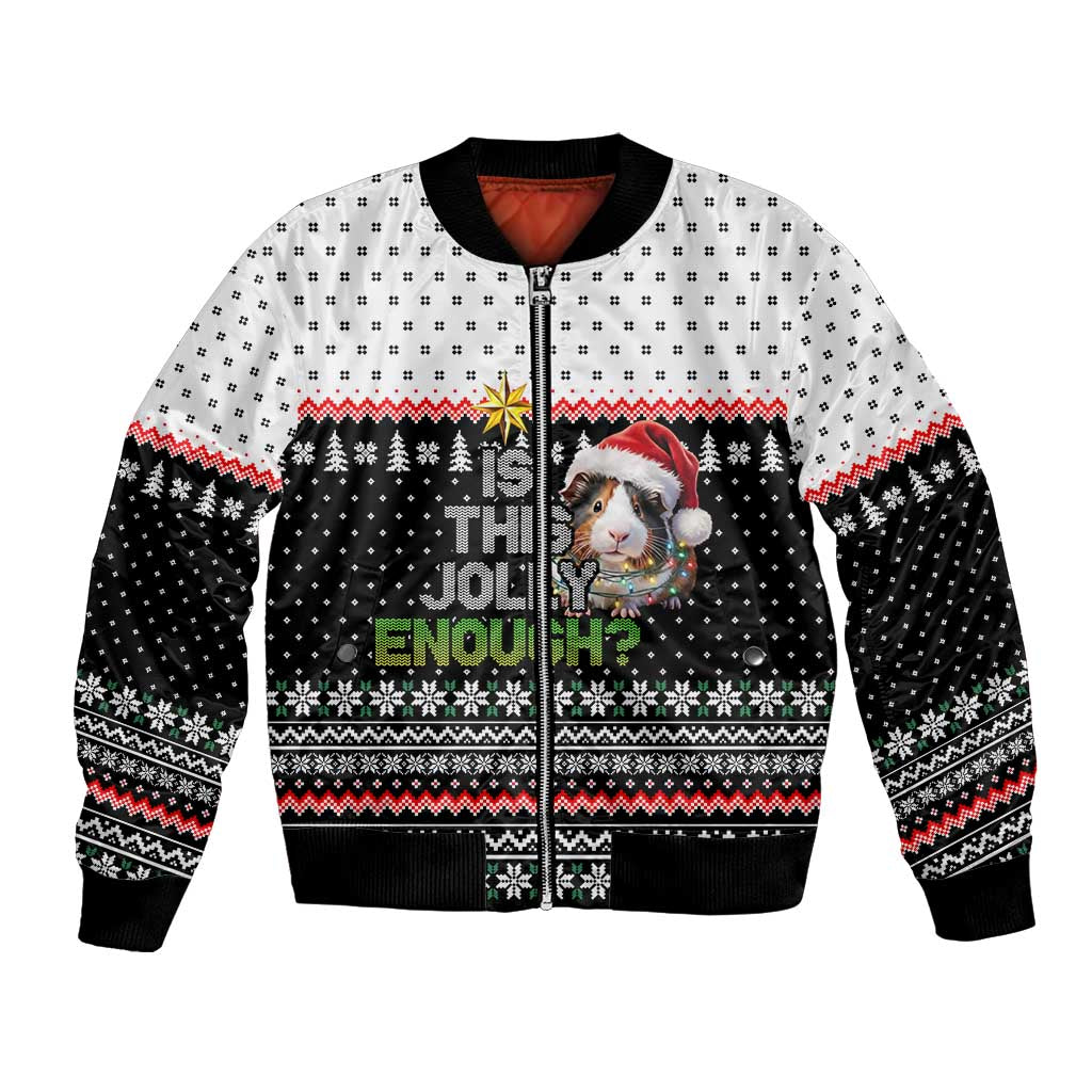 Christmas Is It Jolly Enough Guinea Pig Bomber Jacket Xmas Holiday Patterns - Wonder Print Shop