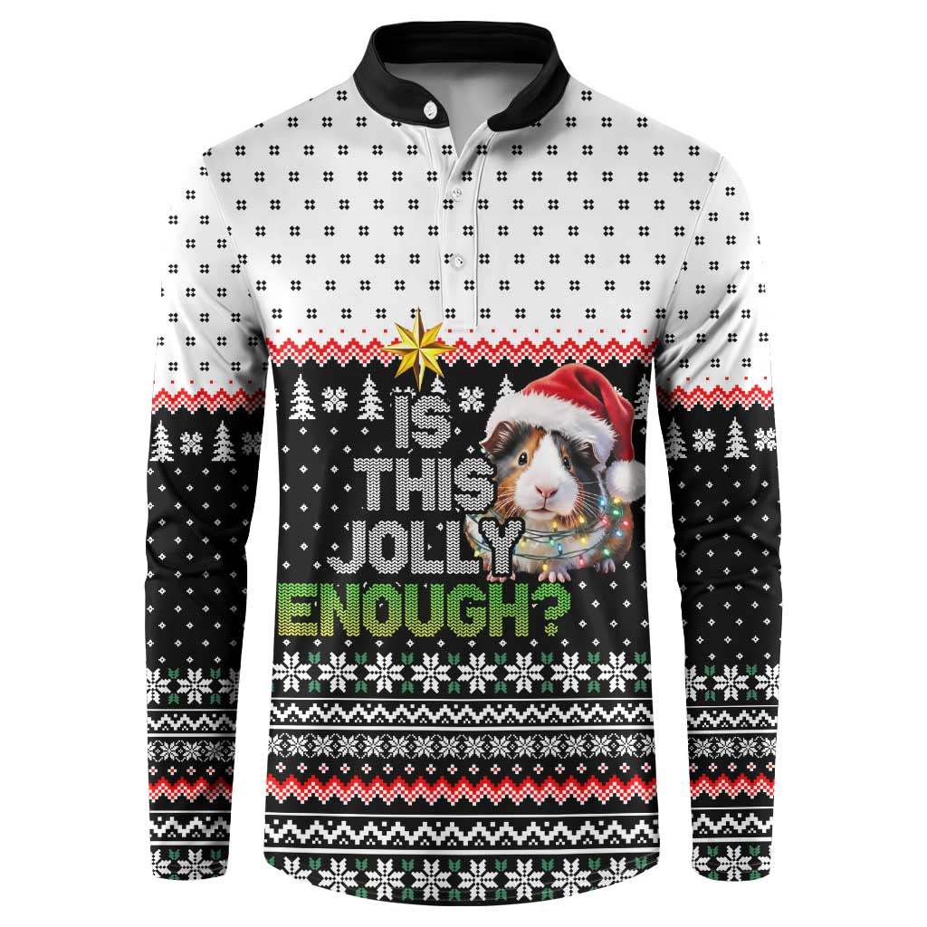 Christmas Is It Jolly Enough Guinea Pig Button Sweatshirt Xmas Holiday Patterns - Wonder Print Shop