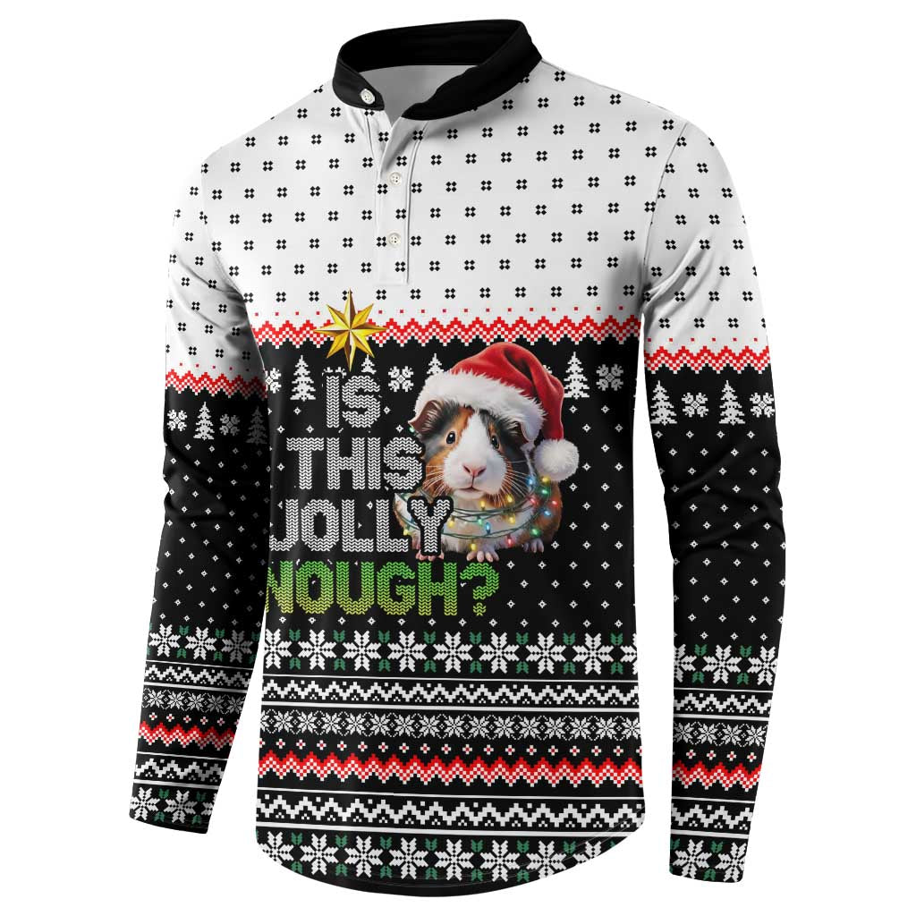 Christmas Is It Jolly Enough Guinea Pig Button Sweatshirt Xmas Holiday Patterns - Wonder Print Shop