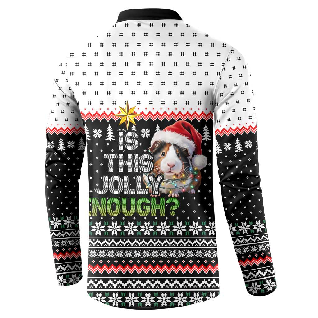 Christmas Is It Jolly Enough Guinea Pig Button Sweatshirt Xmas Holiday Patterns - Wonder Print Shop