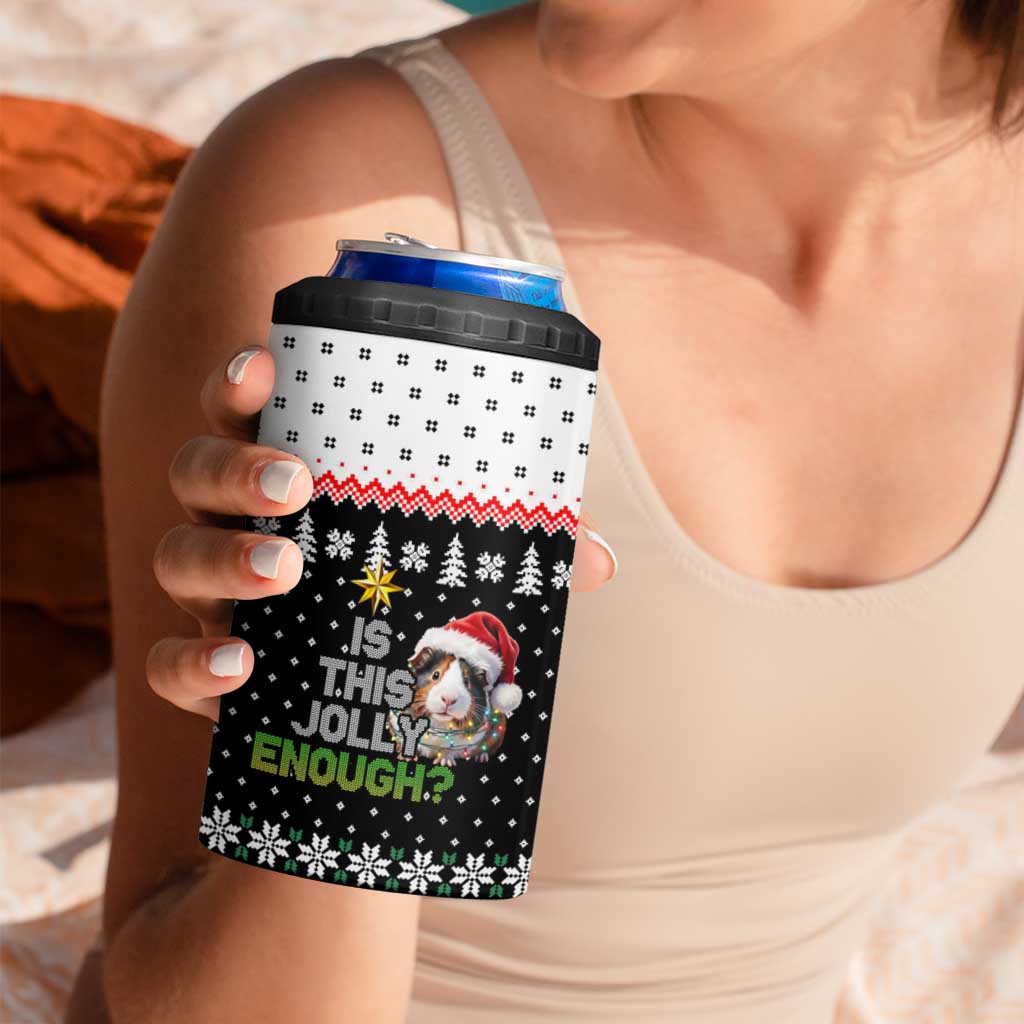 Christmas Is It Jolly Enough Guinea Pig 4 in 1 Can Cooler Tumbler Xmas Holiday Patterns - Wonder Print Shop