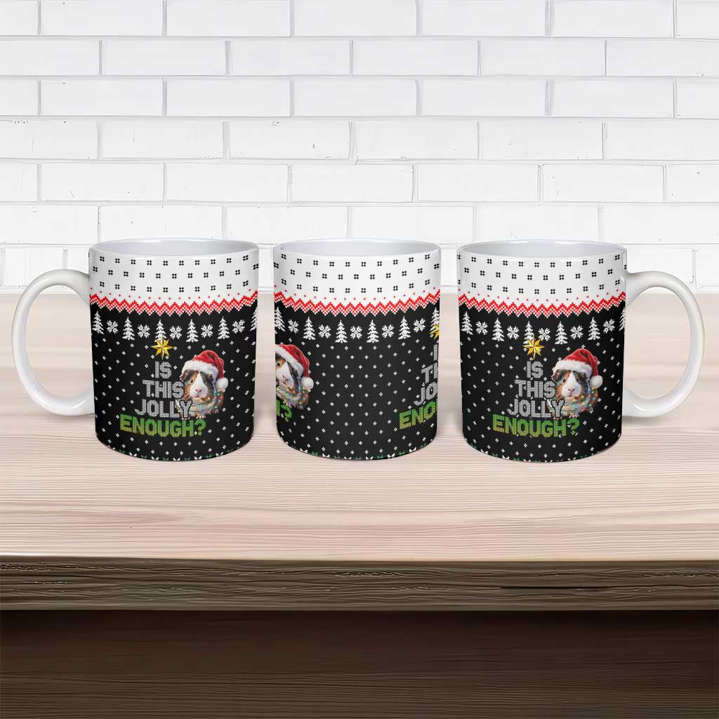 Christmas Is It Jolly Enough Guinea Pig Ceramic Mug Xmas Holiday Patterns - Wonder Print Shop