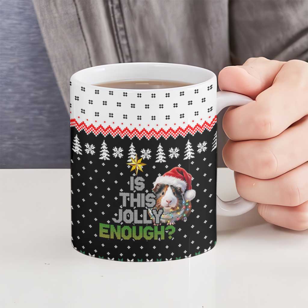 Christmas Is It Jolly Enough Guinea Pig Ceramic Mug Xmas Holiday Patterns - Wonder Print Shop