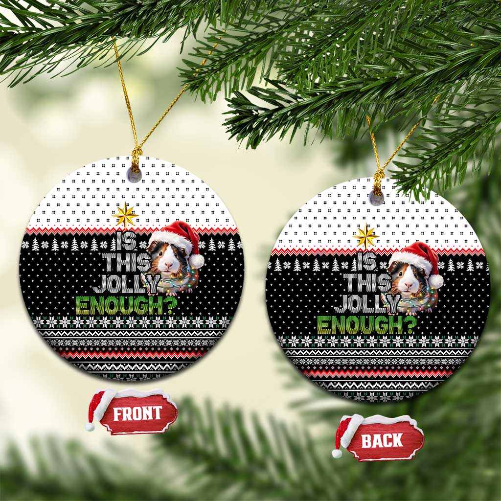 Christmas Is It Jolly Enough Guinea Pig Ceramic Ornament Xmas Holiday Patterns - Wonder Print Shop