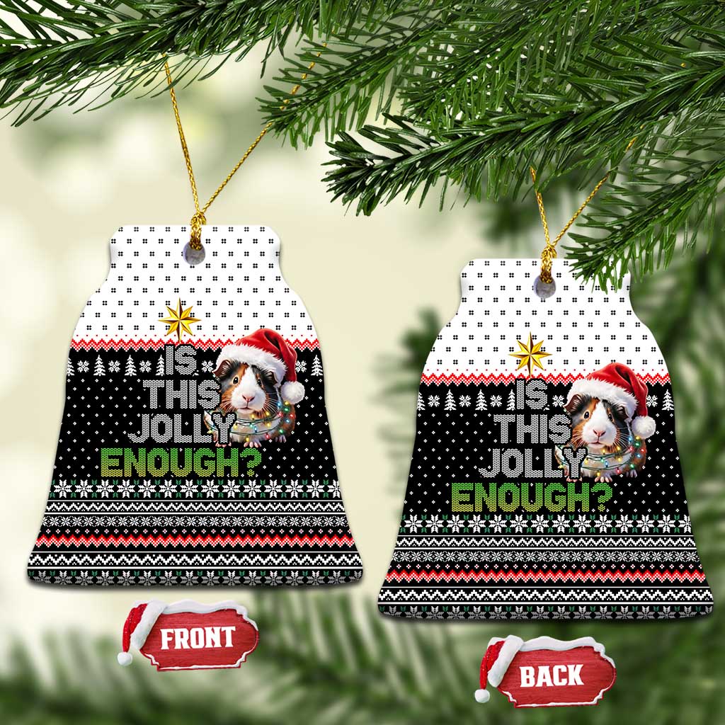Christmas Is It Jolly Enough Guinea Pig Ceramic Ornament Xmas Holiday Patterns - Wonder Print Shop