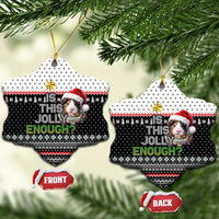 Christmas Is It Jolly Enough Guinea Pig Ceramic Ornament Xmas Holiday Patterns - Wonder Print Shop