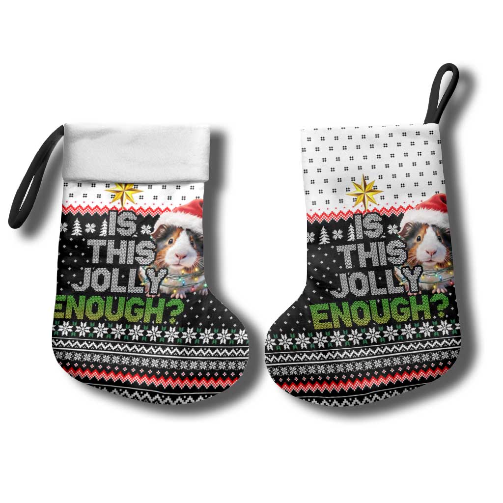 Christmas Is It Jolly Enough Guinea Pig Christmas Stocking Xmas Holiday Patterns - Wonder Print Shop
