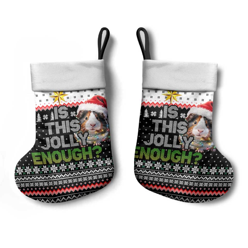 Christmas Is It Jolly Enough Guinea Pig Christmas Stocking Xmas Holiday Patterns - Wonder Print Shop
