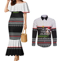 Christmas Is It Jolly Enough Guinea Pig Couples Matching Mermaid Dress and Long Sleeve Button Shirt Xmas Holiday Patterns - Wonder Print Shop