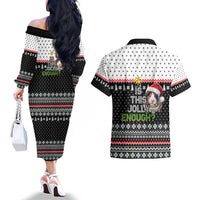 Christmas Is It Jolly Enough Guinea Pig Couples Matching Off The Shoulder Long Sleeve Dress and Hawaiian Shirt Xmas Holiday Patterns - Wonder Print Shop