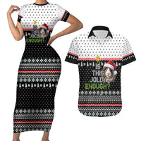 Christmas Is It Jolly Enough Guinea Pig Couples Matching Short Sleeve Bodycon Dress and Hawaiian Shirt Xmas Holiday Patterns - Wonder Print Shop
