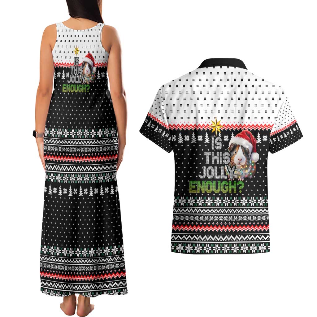 Christmas Is It Jolly Enough Guinea Pig Couples Matching Tank Maxi Dress and Hawaiian Shirt Xmas Holiday Patterns - Wonder Print Shop