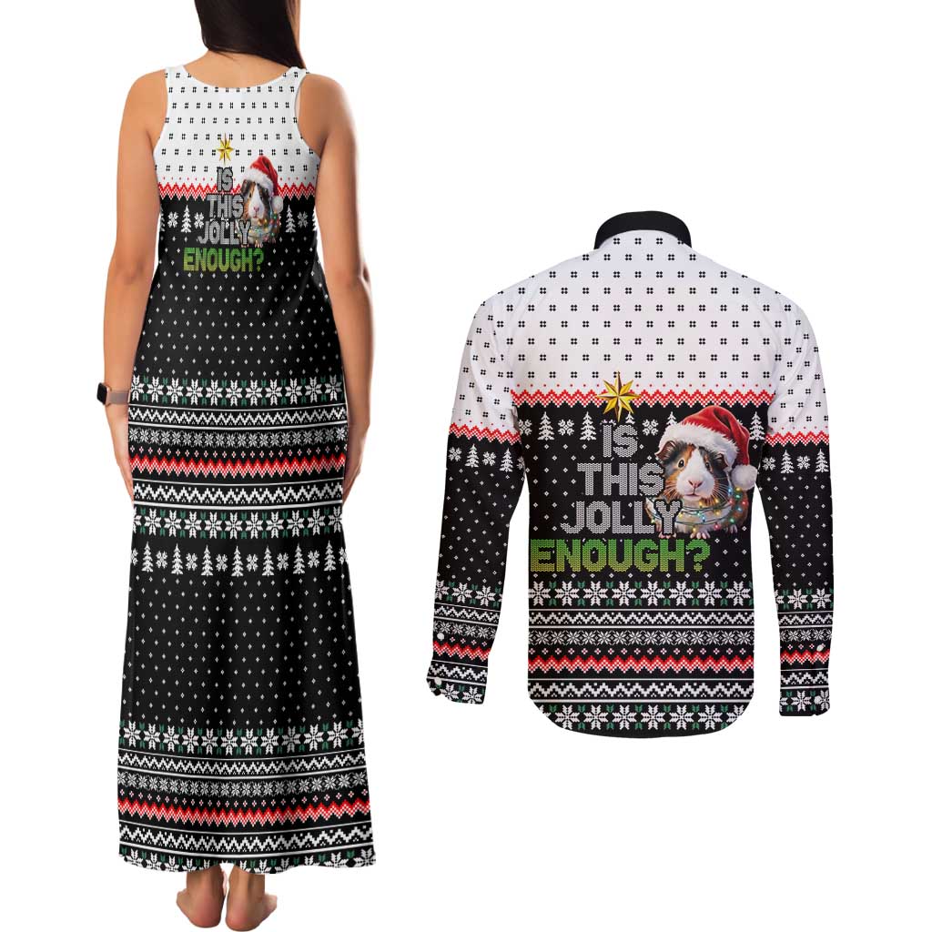 Christmas Is It Jolly Enough Guinea Pig Couples Matching Tank Maxi Dress and Long Sleeve Button Shirt Xmas Holiday Patterns - Wonder Print Shop
