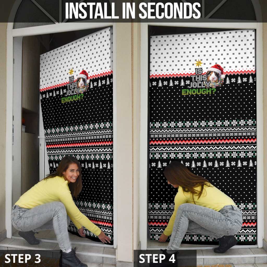 Christmas Is It Jolly Enough Guinea Pig Door Cover Xmas Holiday Patterns - Wonder Print Shop