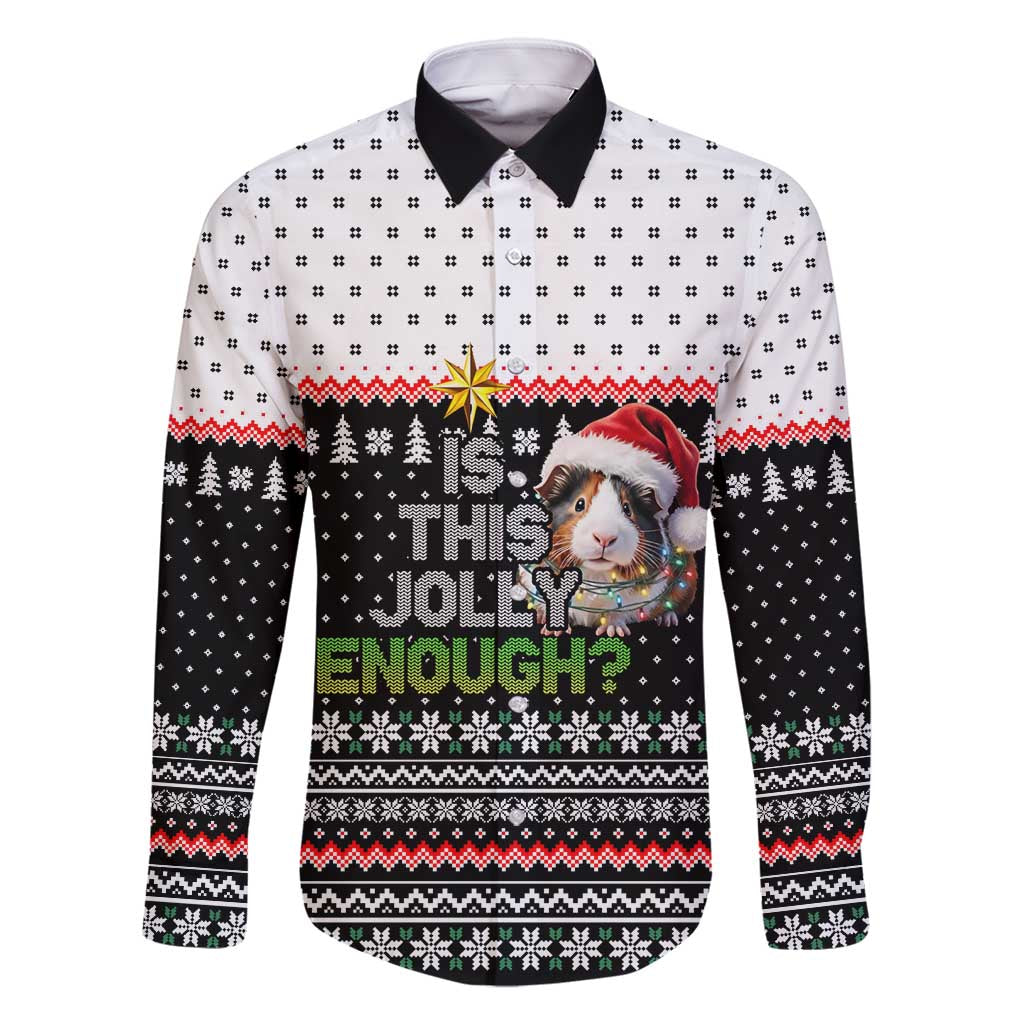 Christmas Is It Jolly Enough Guinea Pig Family Matching Long Sleeve Bodycon Dress and Hawaiian Shirt Xmas Holiday Patterns - Wonder Print Shop