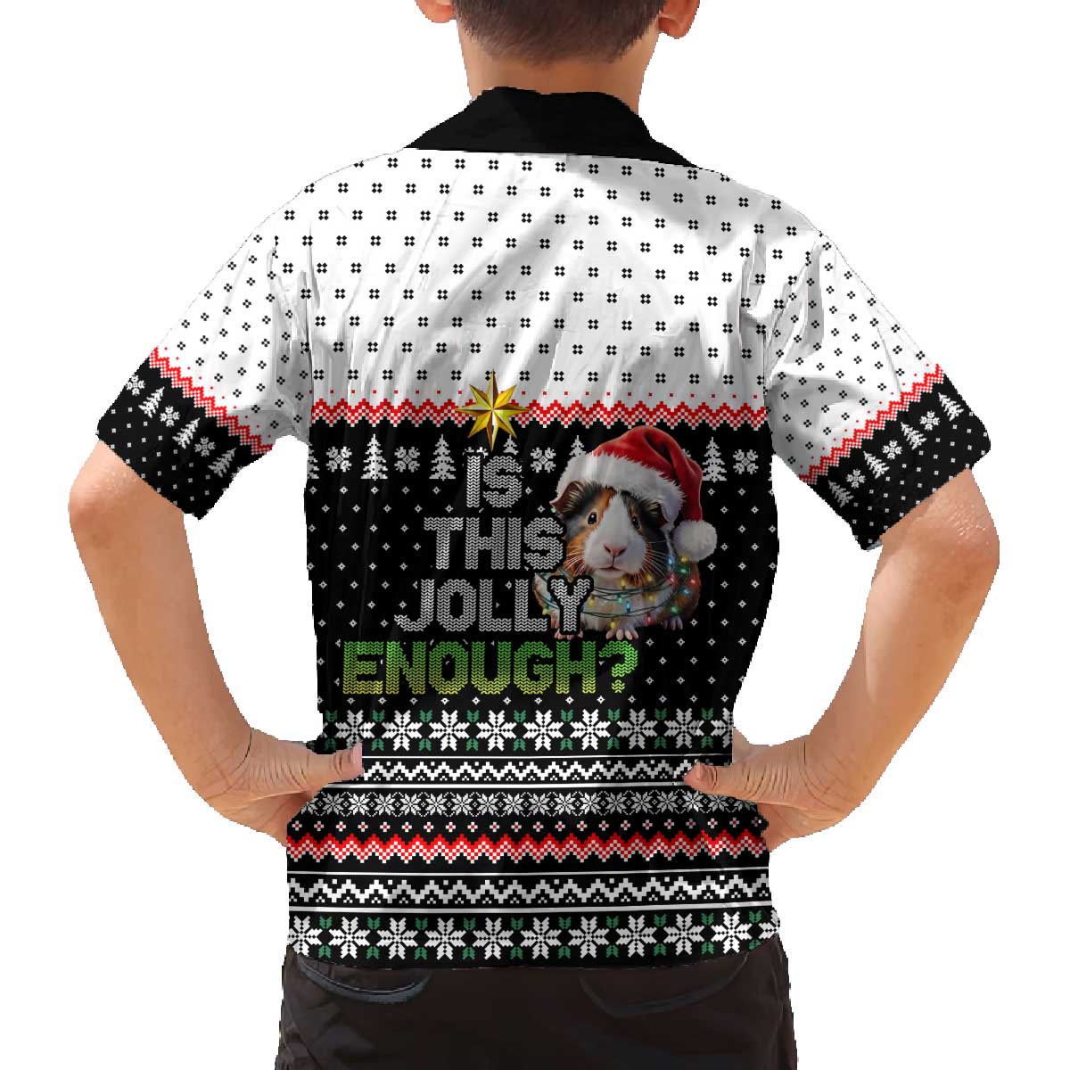 Christmas Is It Jolly Enough Guinea Pig Family Matching Off The Shoulder Long Sleeve Dress and Hawaiian Shirt Xmas Holiday Patterns - Wonder Print Shop