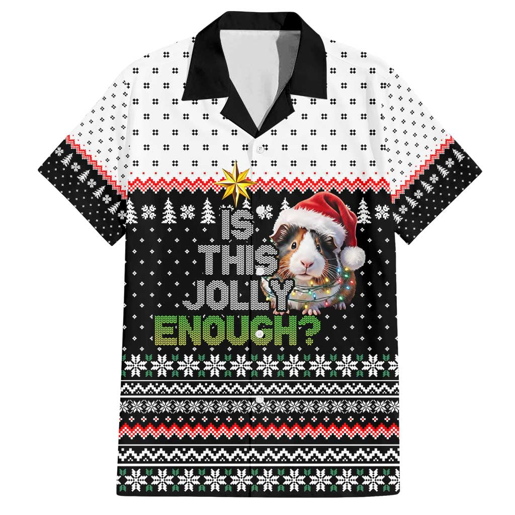 Christmas Is It Jolly Enough Guinea Pig Family Matching Off Shoulder Maxi Dress and Hawaiian Shirt Xmas Holiday Patterns - Wonder Print Shop