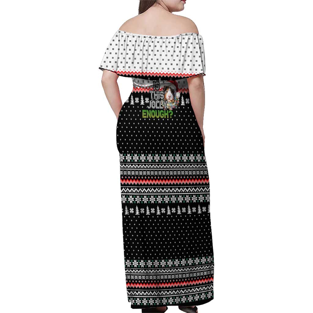 Christmas Is It Jolly Enough Guinea Pig Family Matching Off Shoulder Maxi Dress and Hawaiian Shirt Xmas Holiday Patterns - Wonder Print Shop