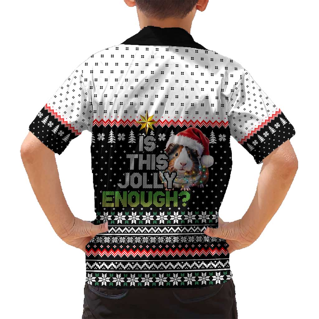 Christmas Is It Jolly Enough Guinea Pig Family Matching Off Shoulder Short Dress and Hawaiian Shirt Xmas Holiday Patterns - Wonder Print Shop