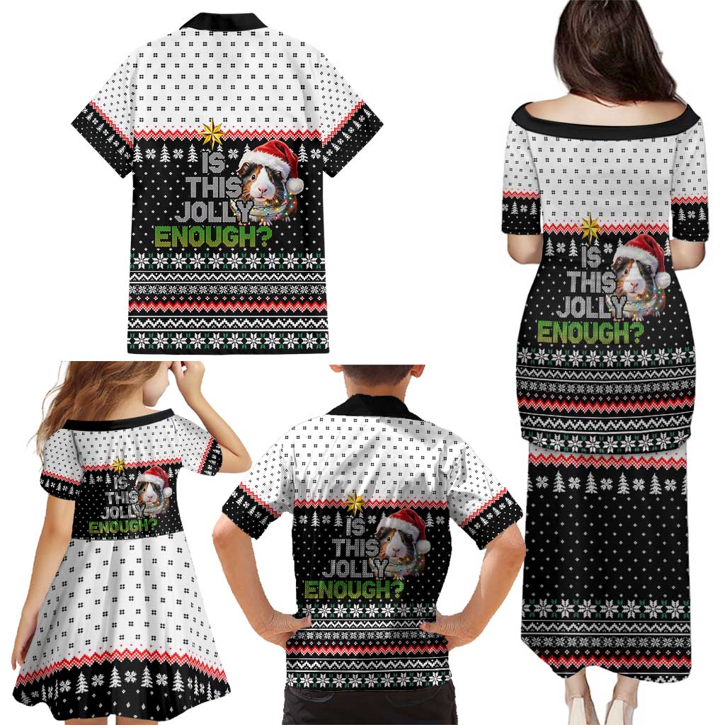 Christmas Is It Jolly Enough Guinea Pig Family Matching Puletasi and Hawaiian Shirt Xmas Holiday Patterns - Wonder Print Shop