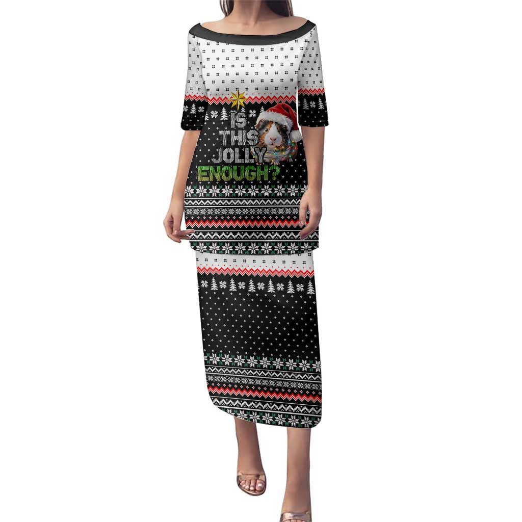 Christmas Is It Jolly Enough Guinea Pig Family Matching Puletasi and Hawaiian Shirt Xmas Holiday Patterns - Wonder Print Shop