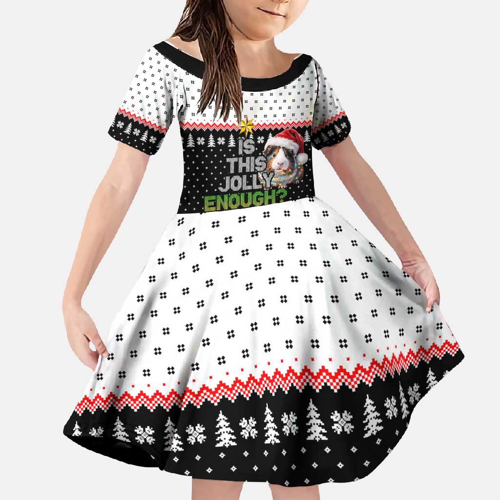 Christmas Is It Jolly Enough Guinea Pig Family Matching Short Sleeve Bodycon Dress and Hawaiian Shirt Xmas Holiday Patterns - Wonder Print Shop