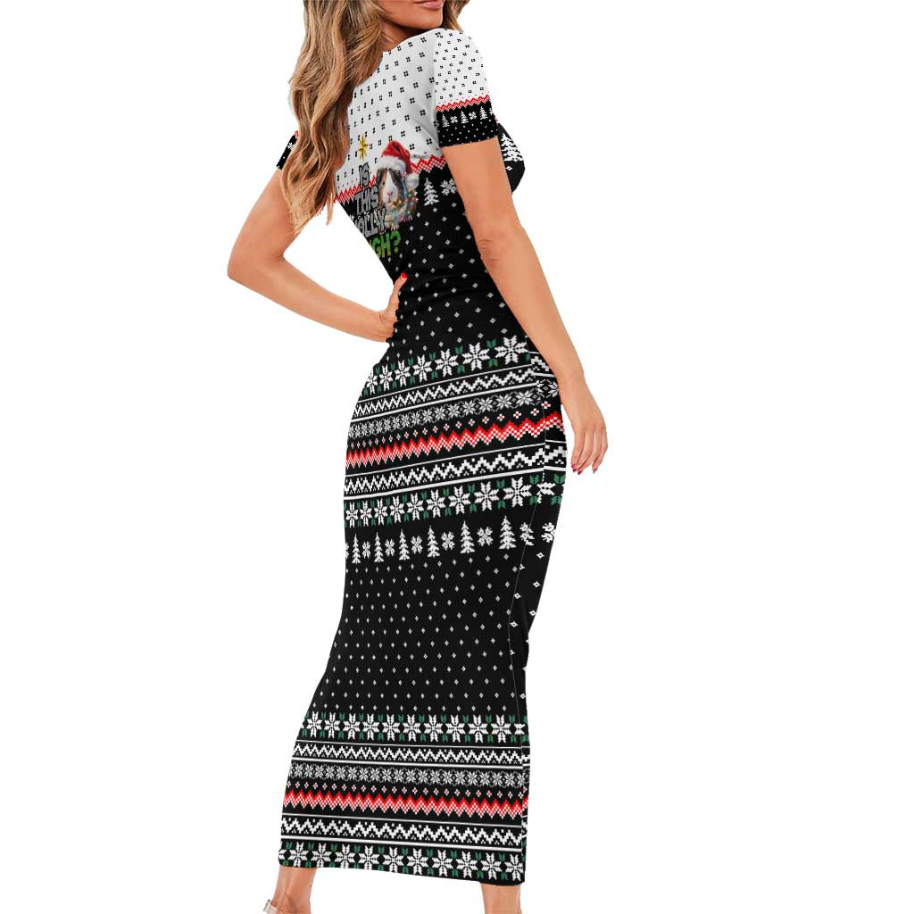 Christmas Is It Jolly Enough Guinea Pig Family Matching Short Sleeve Bodycon Dress and Hawaiian Shirt Xmas Holiday Patterns - Wonder Print Shop