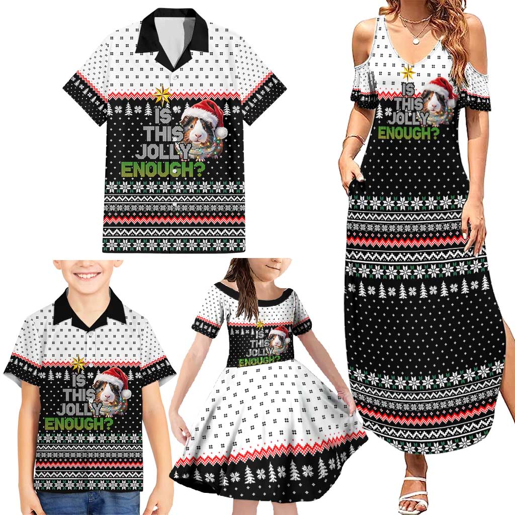 Christmas Is It Jolly Enough Guinea Pig Family Matching Summer Maxi Dress and Hawaiian Shirt Xmas Holiday Patterns - Wonder Print Shop