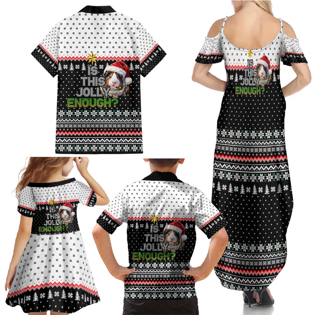 Christmas Is It Jolly Enough Guinea Pig Family Matching Summer Maxi Dress and Hawaiian Shirt Xmas Holiday Patterns - Wonder Print Shop