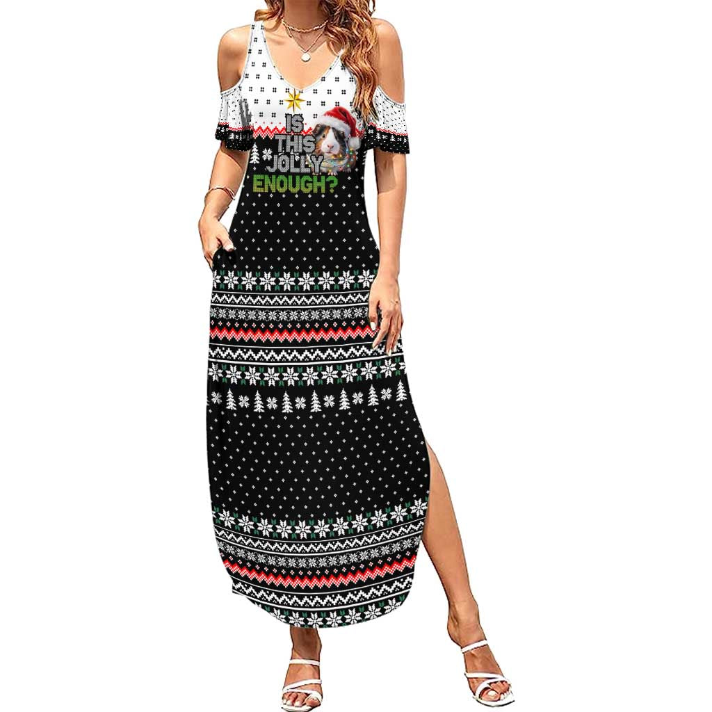 Christmas Is It Jolly Enough Guinea Pig Family Matching Summer Maxi Dress and Hawaiian Shirt Xmas Holiday Patterns - Wonder Print Shop