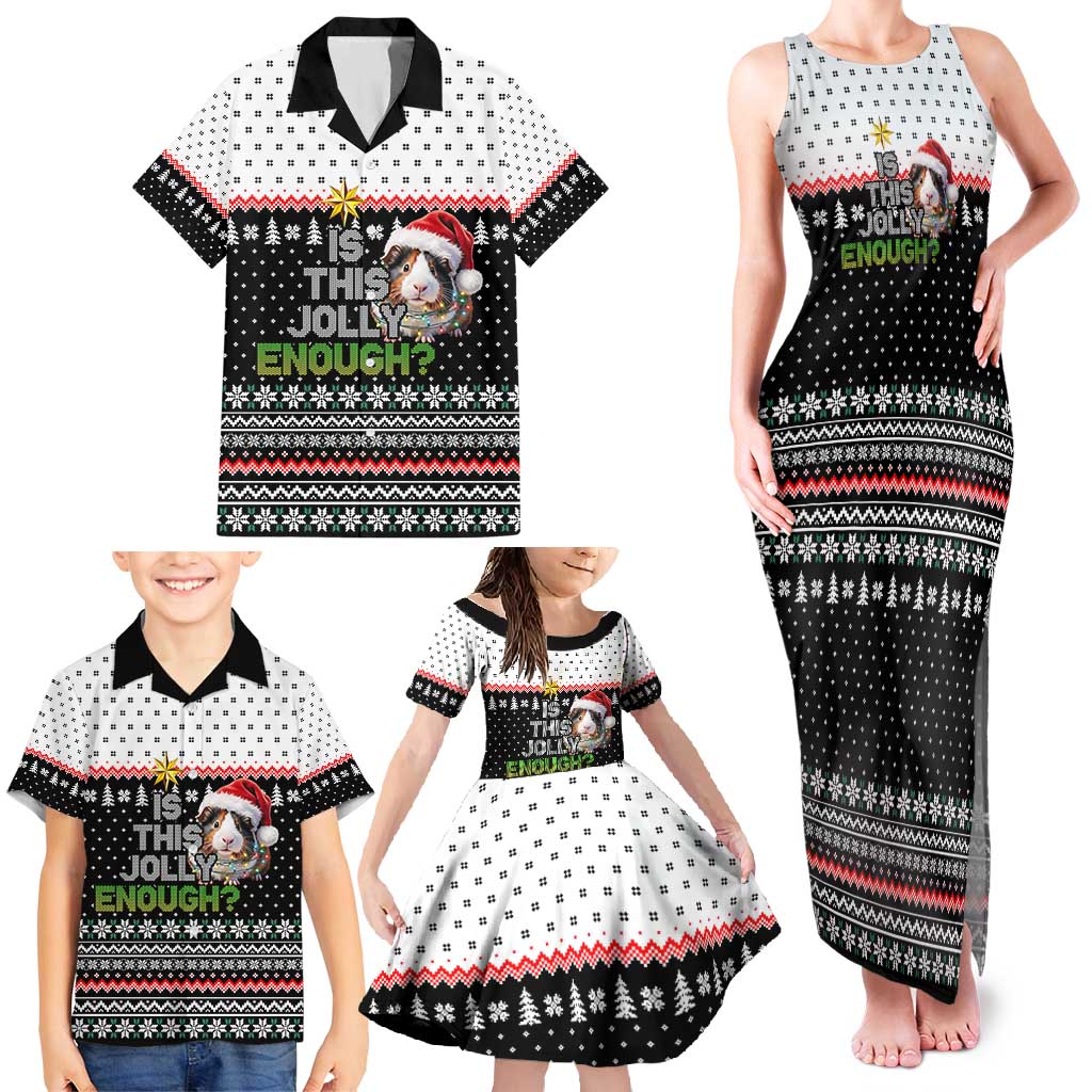 Christmas Is It Jolly Enough Guinea Pig Family Matching Tank Maxi Dress and Hawaiian Shirt Xmas Holiday Patterns - Wonder Print Shop