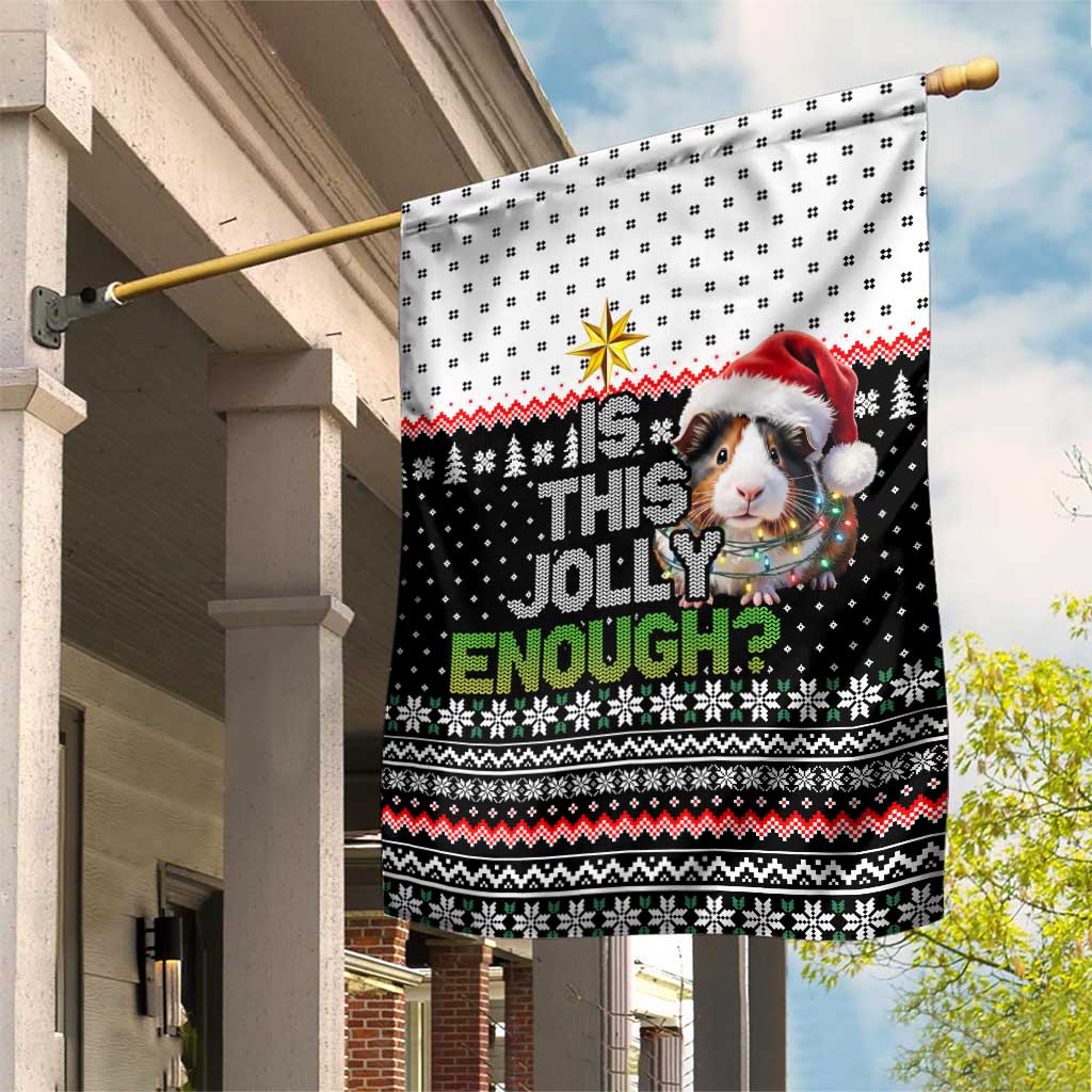 Christmas Is It Jolly Enough Guinea Pig Garden Flag Xmas Holiday Patterns - Wonder Print Shop