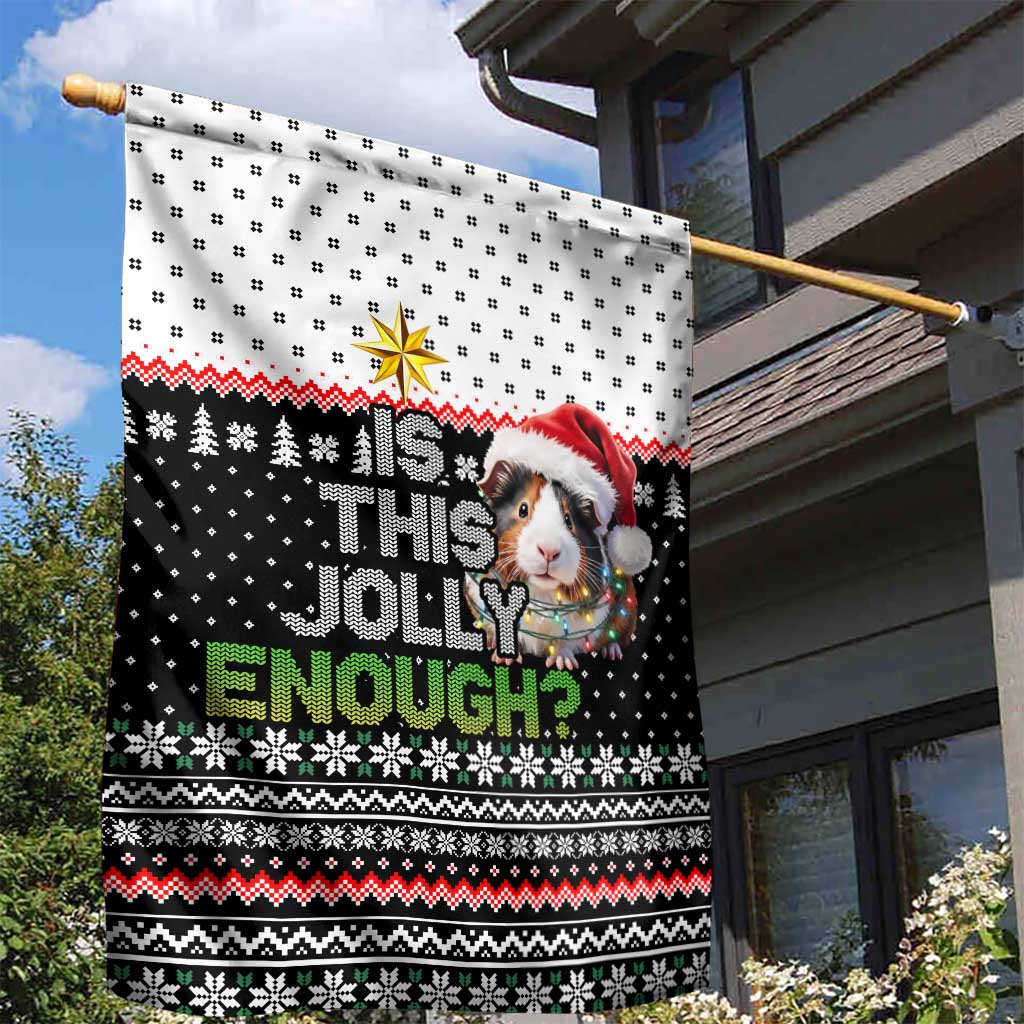 Christmas Is It Jolly Enough Guinea Pig Garden Flag Xmas Holiday Patterns - Wonder Print Shop