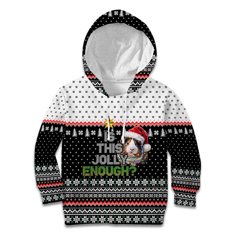 Christmas Is It Jolly Enough Guinea Pig Kid Hoodie Xmas Holiday Patterns - Wonder Print Shop