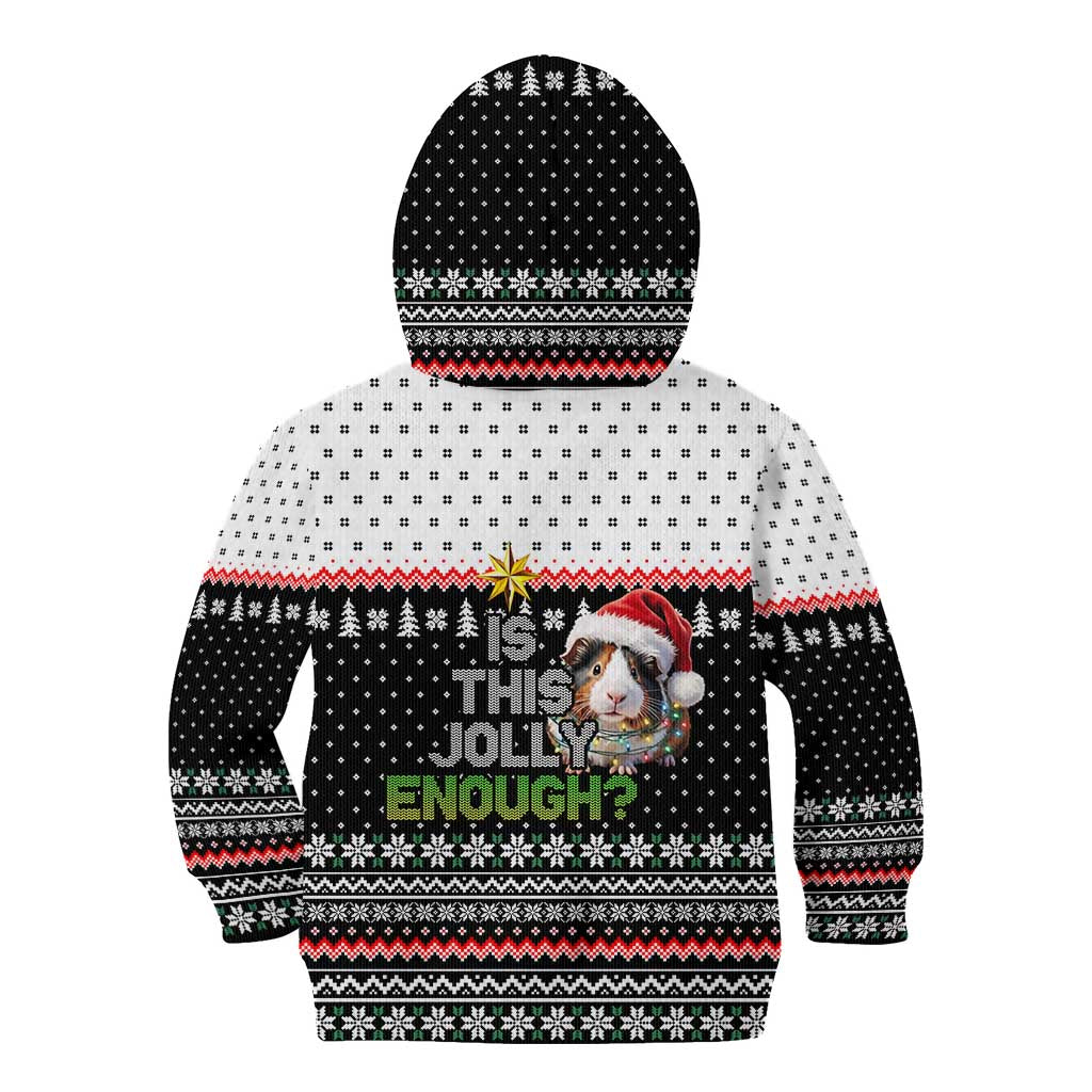 Christmas Is It Jolly Enough Guinea Pig Kid Hoodie Xmas Holiday Patterns - Wonder Print Shop
