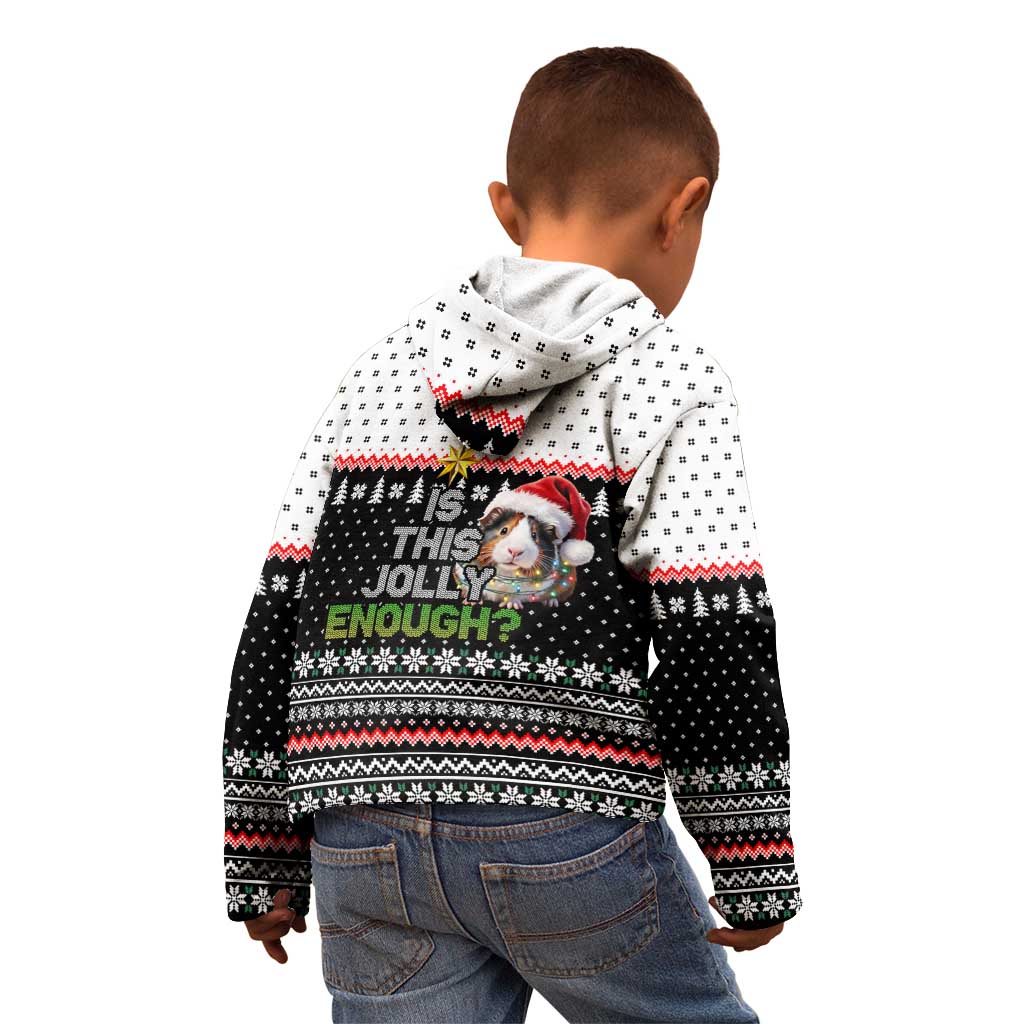 Christmas Is It Jolly Enough Guinea Pig Kid Hoodie Xmas Holiday Patterns - Wonder Print Shop