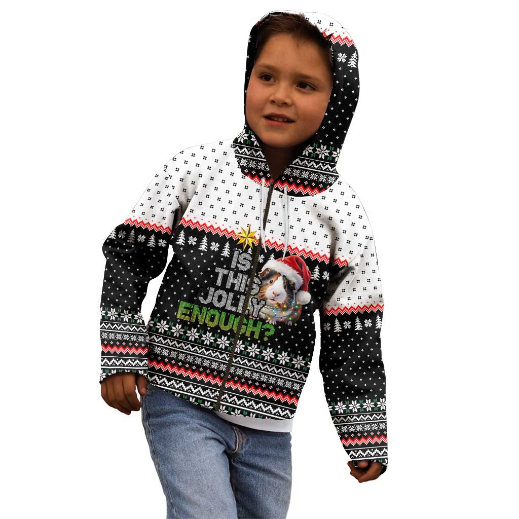 Christmas Is It Jolly Enough Guinea Pig Kid Hoodie Xmas Holiday Patterns - Wonder Print Shop