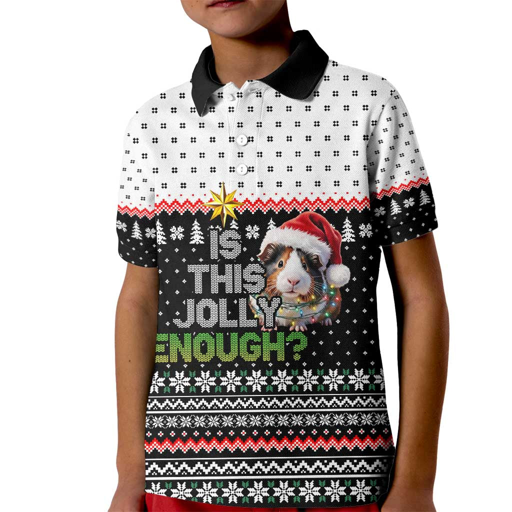 Christmas Is It Jolly Enough Guinea Pig Kid Polo Shirt Xmas Holiday Patterns - Wonder Print Shop